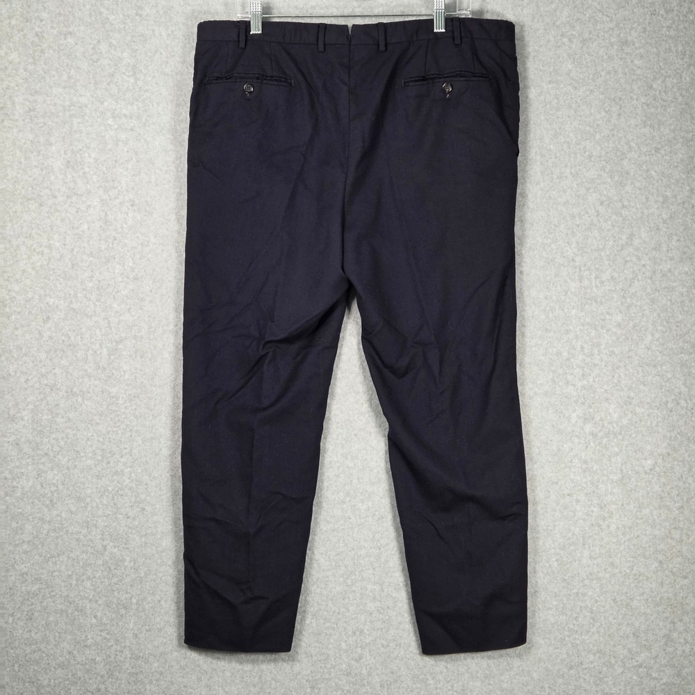Canali Mens 36 x 26.5 Dress Pants Navy Blue‎ Su Misura 100% Wool Made in Italy - Picture 2 of 4